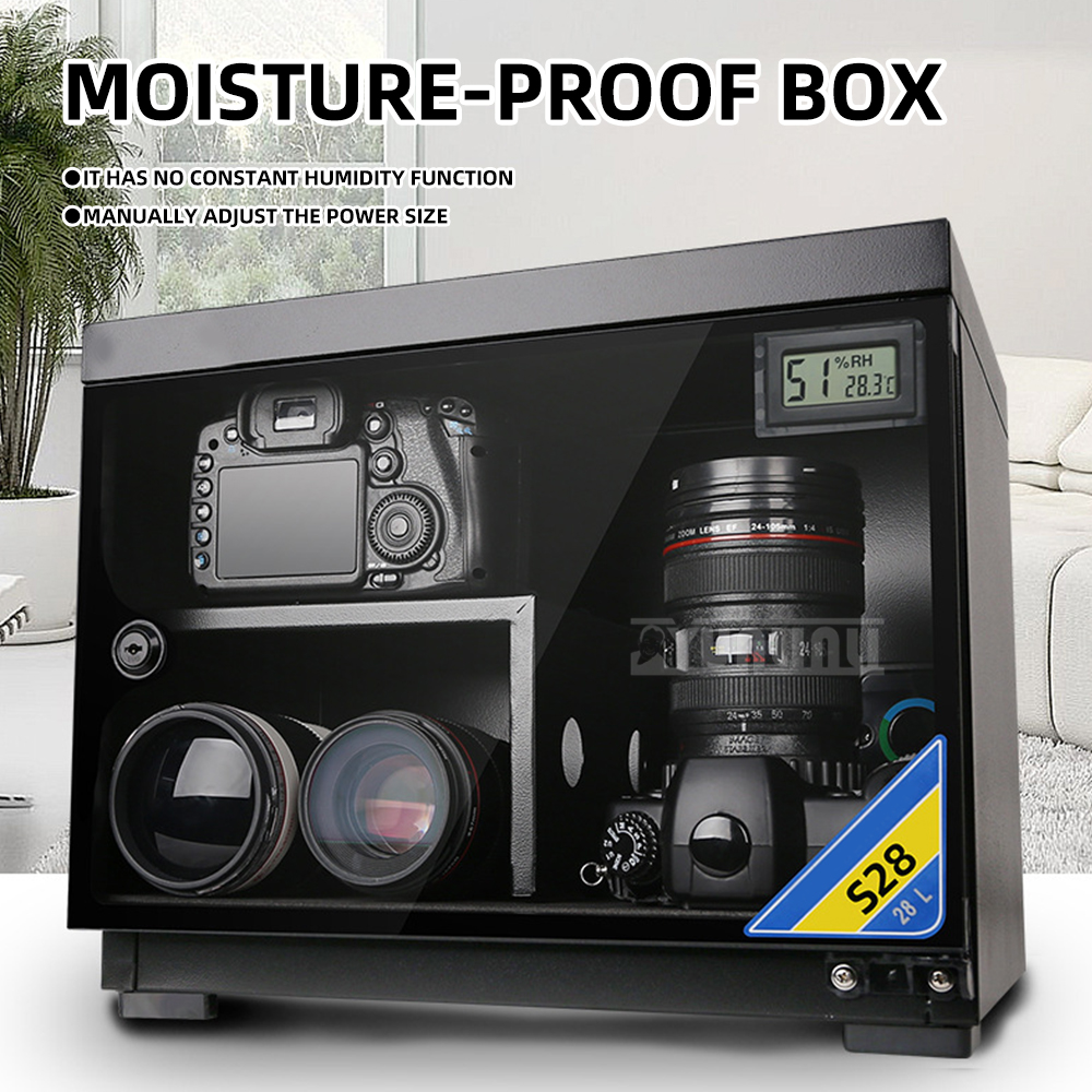 Camera Dry Cabinet - 28L Moisture-Proof Storage Box DSLR Camera