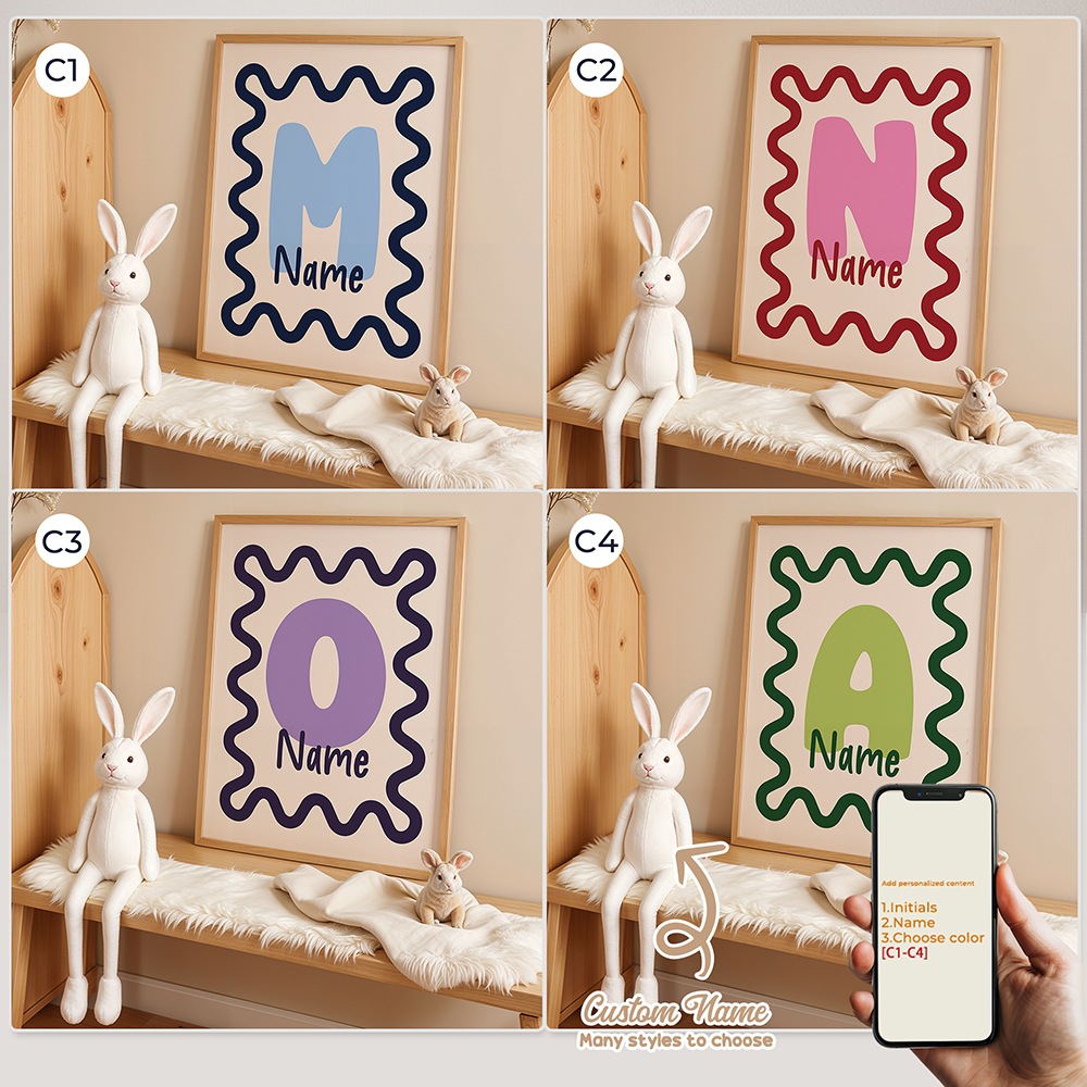 Photography Gallery - Personalized Custom Name Cartoon Child Striped