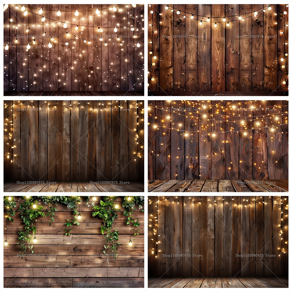 Photography Website - Rustic Wooden with String Lights Backdrop