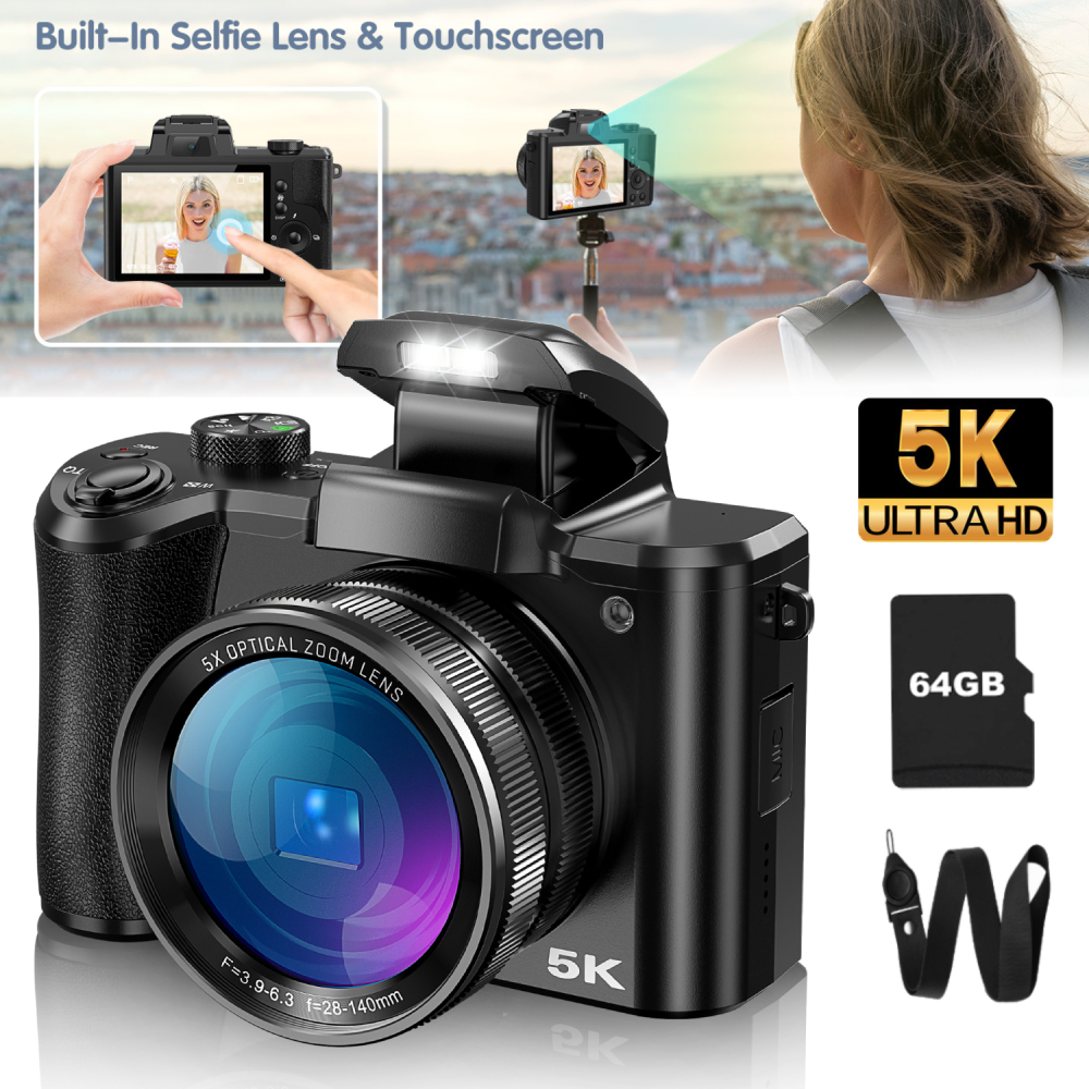 Photography Nature Images - 5K Digital Camera for Photography, 64MP