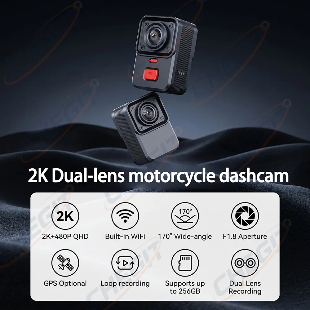 2 Camera Motorcycle DVR 2K HD  – Photographic Memory Bewertung und Preis