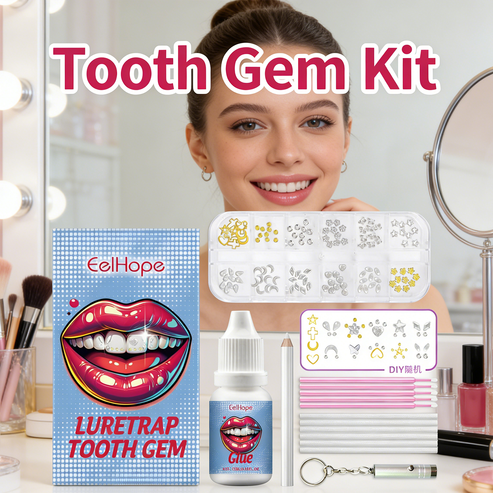 Tooth Gems Sparkling Teeth Jew – Photography Fashion Bewertung und Preis